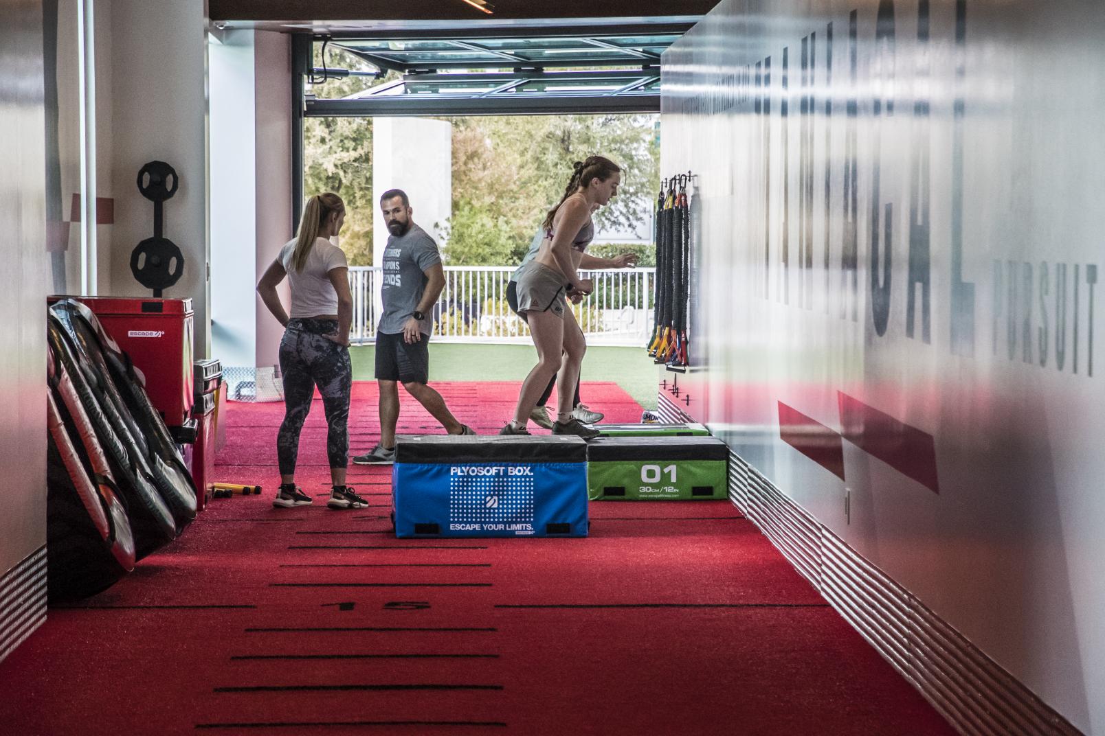 Aspen Ladd and Andrea Lee training at the UFC Performance Institute November 2019