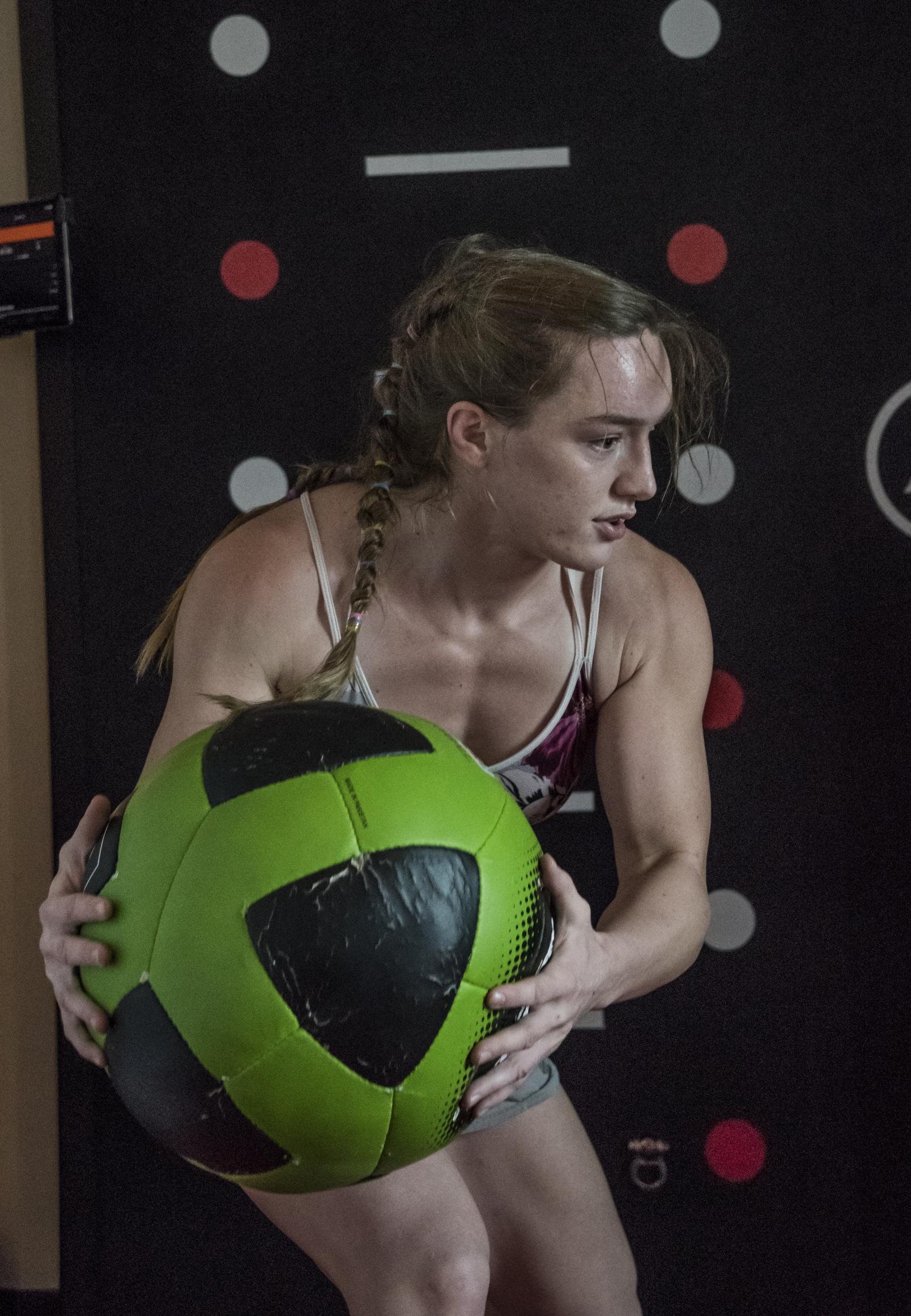 Aspen Ladd and Andrea Lee training at the UFC Performance Institute November 2019