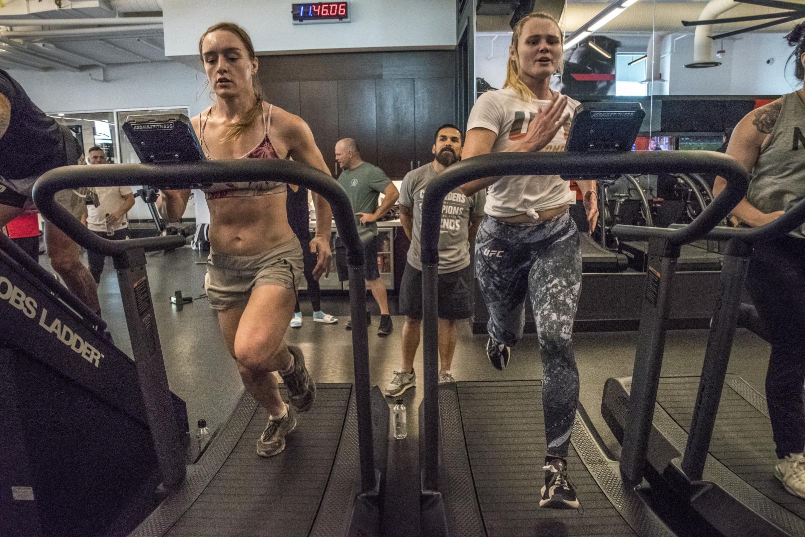 Aspen Ladd and Andrea Lee training at the UFC Performance Institute November 2019