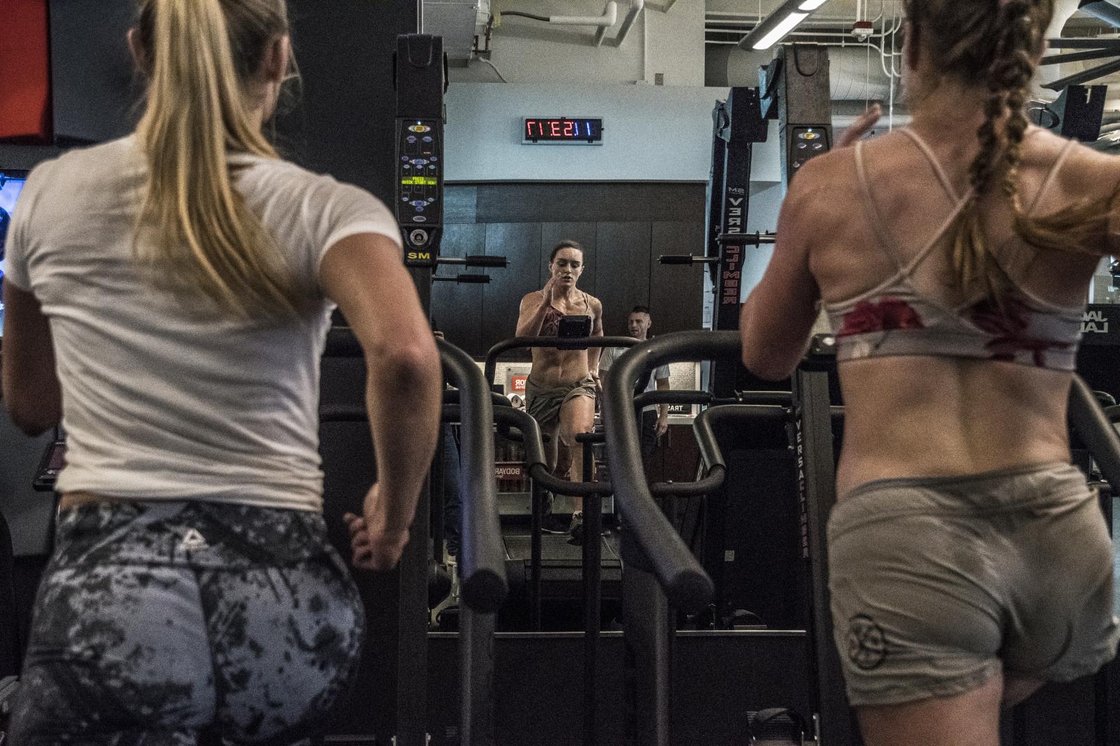 Aspen Ladd and Andrea Lee training at the UFC Performance Institute November 2019