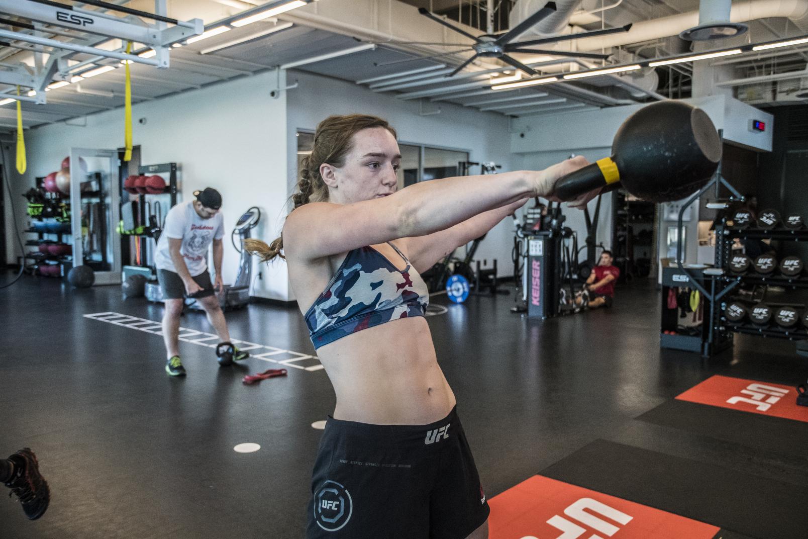 Aspen Ladd, Andrea Lee and Marion Reneau training at the UFC Performance Institute November 2019