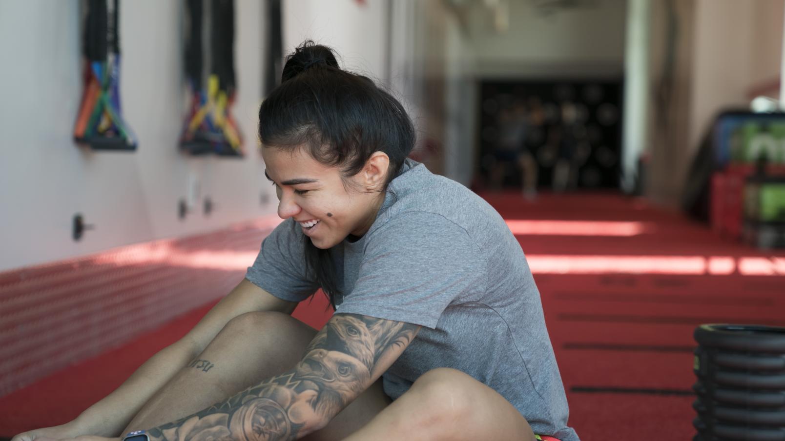 UFC 246 Claudia Gadelha strength and conditioning session at the UFC Performance Institute