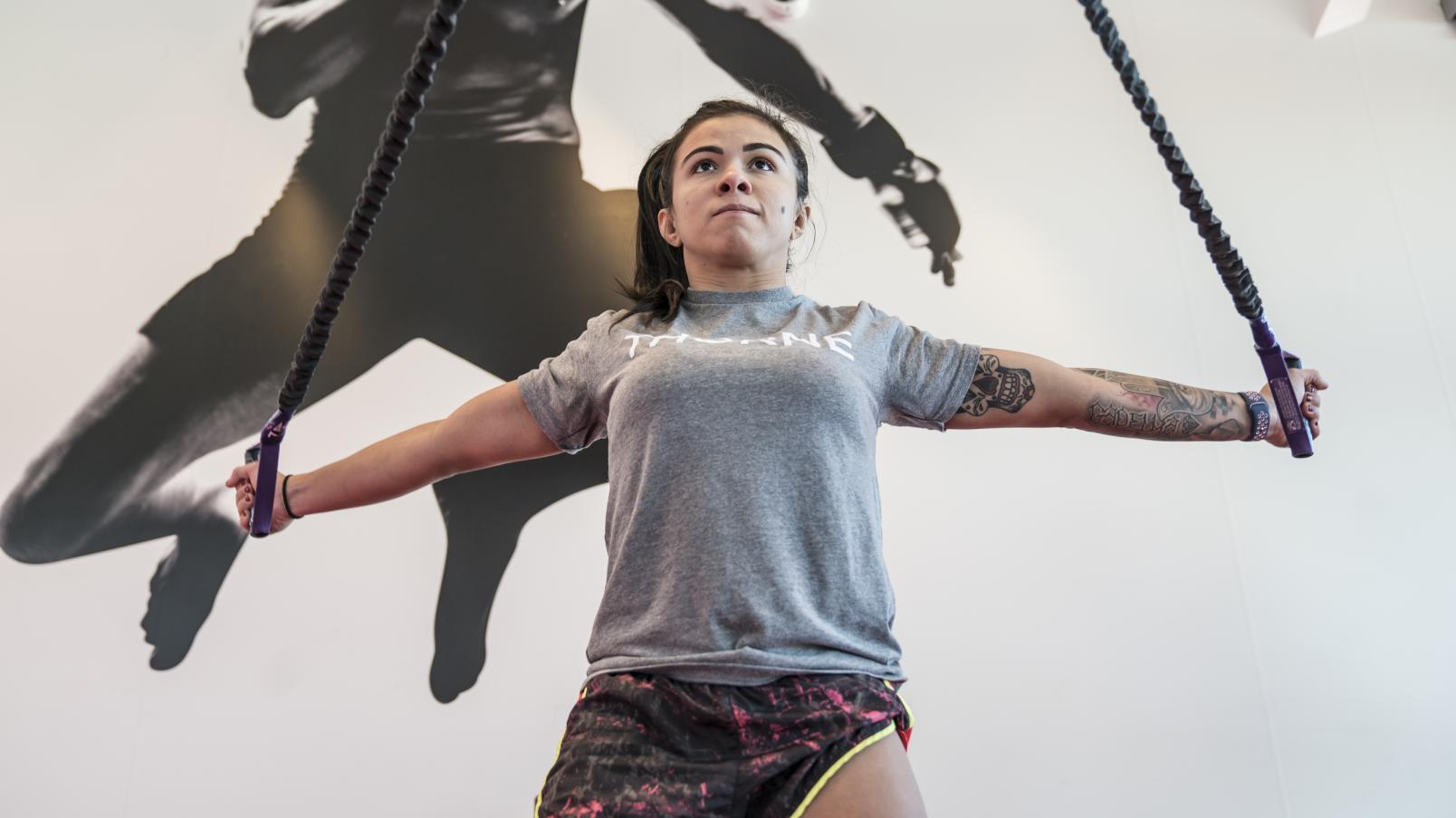 UFC 246 Claudia Gadelha strength and conditioning session at the UFC Performance Institute