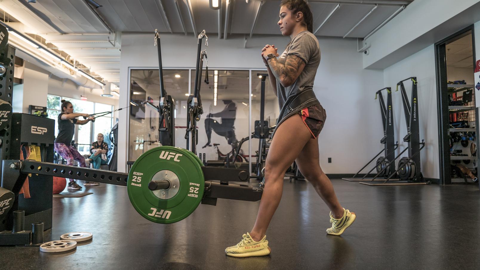 UFC 246 Claudia Gadelha strength and conditioning session at the UFC Performance Institute