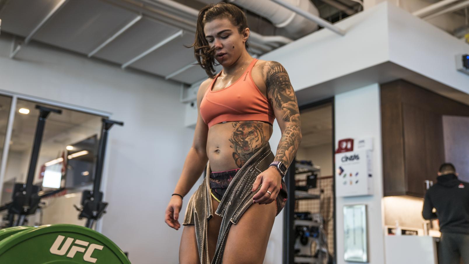 UFC 246 Claudia Gadelha strength and conditioning session at the UFC Performance Institute