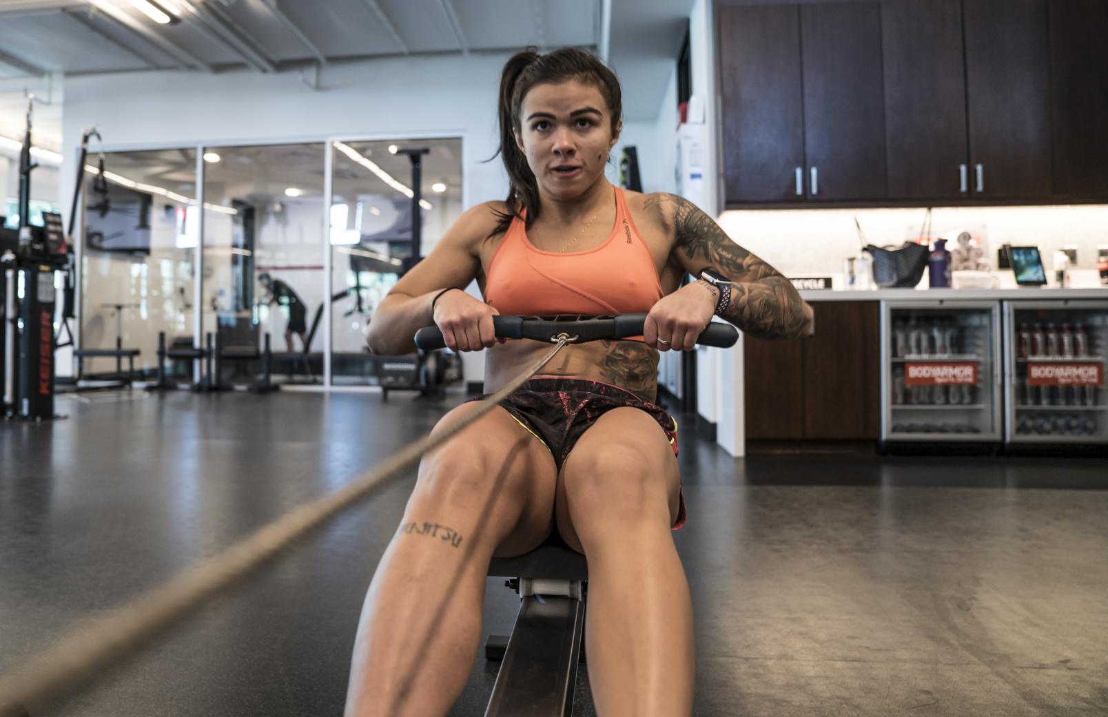 UFC 246 Claudia Gadelha strength and conditioning session at the UFC Performance Institute