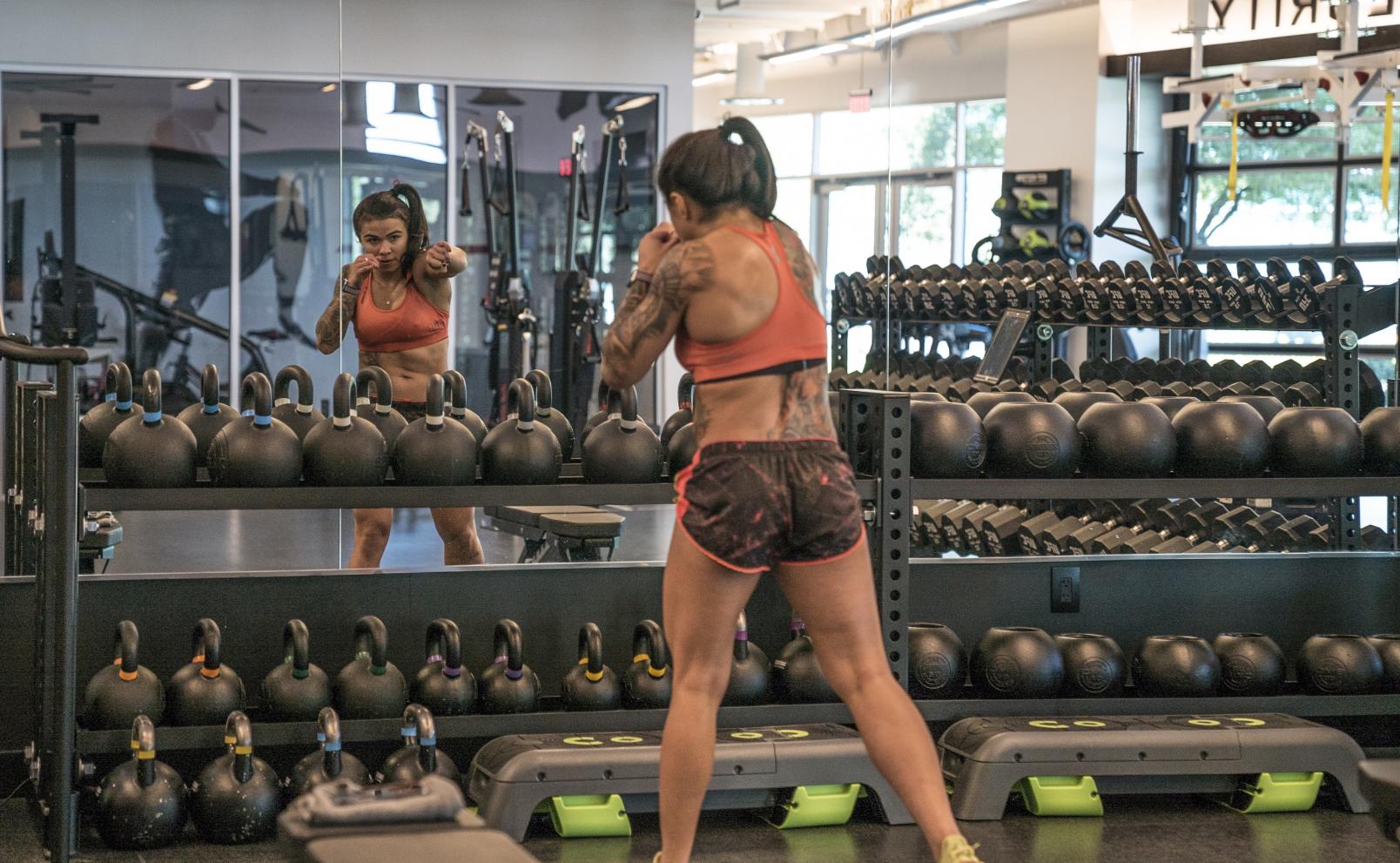 UFC 246 Claudia Gadelha strength and conditioning session at the UFC Performance Institute
