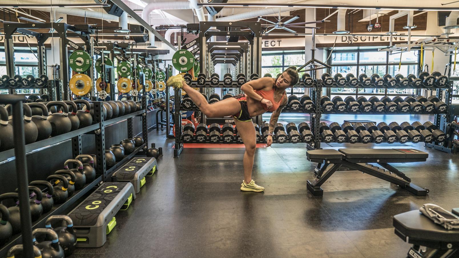 UFC 246 Claudia Gadelha strength and conditioning session at the UFC Performance Institute