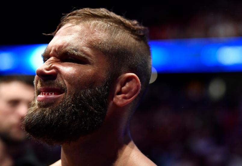 CALGARY, AB - JULY 28: Jeremy Stephens prepares to fight Jose Aldo of Brazil in their featherweight bout during the UFC Fight Night event at Scotiabank Saddledome on July 28, 2018 in Calgary, Alberta, Canada. (Photo by Jeff Bottari/Zuffa LLC/Zuffa LLC via Getty Images)