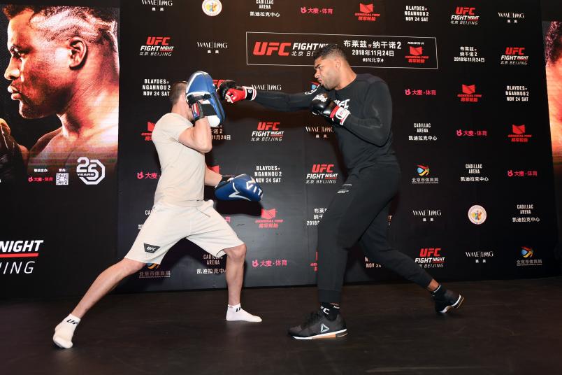 Alistair Overeem interacts with media during the UFC Fight Night Ultimate Media Day on November 22, 2018 in Beijing, China. (Photo by Jeff Bottari/Zuffa LLC)