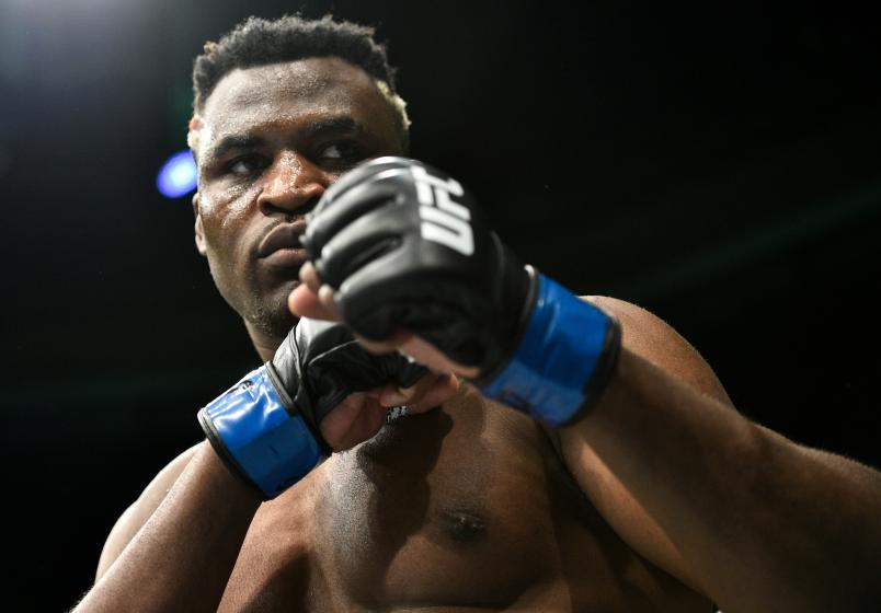 BOSTON, MA - JANUARY 20: Francis Ngannou of Cameroon enters the Octagon before facing Stipe Miocic in their heavyweight championship bout during the UFC 220 event at TD Garden on January 20, 2018 in Boston, Massachusetts. (Photo by Brandon Magnus/Zuffa LLC via Getty Images)