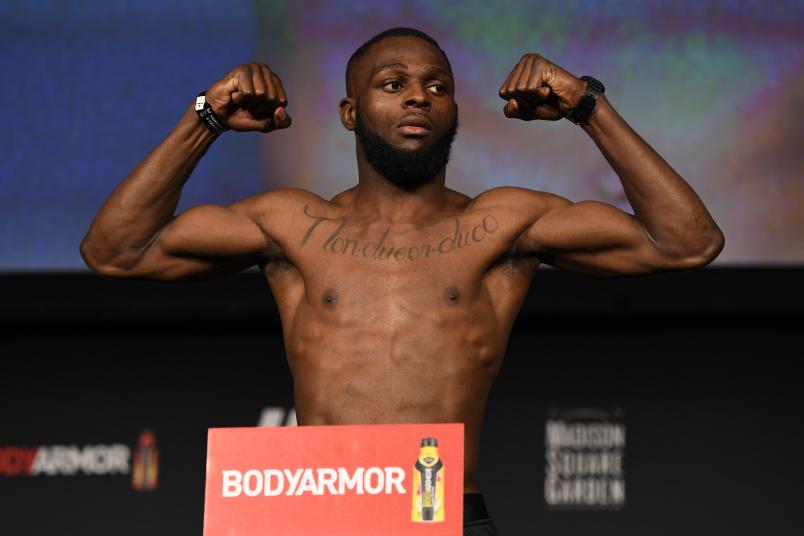 NEW YORK, NEW YORK - NOVEMBER 02: Montel Jackson poses on the scale during the UFC 230 weigh-in inside Hulu Theater at Madison Square Garden on November 2, 2018 in New York, New York. (Photo by Jeff Bottari/Zuffa LLC/Zuffa LLC via Getty Images)