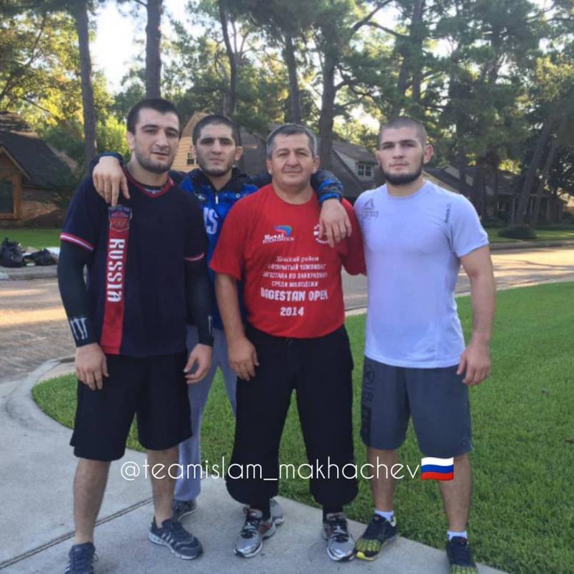Islam Makhachev and his team via his Instagram