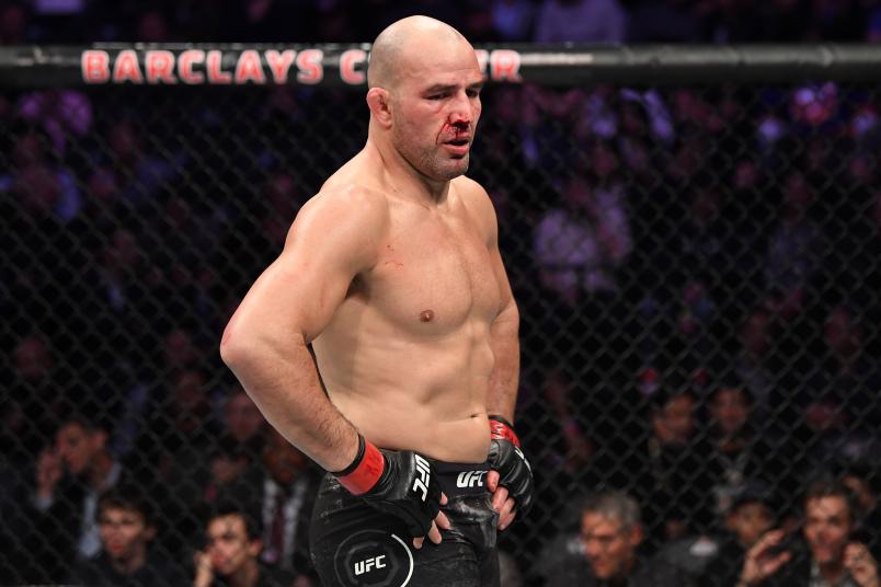 NEW YORK, NY - JANUARY 19: Glover Teixeira of Brazil reacts after his submission victory over Karl Roberson in their light heavyweight bout during the UFC Fight Night event at the Barclays Center on January 19, 2019 in the Brooklyn borough of New York City. (Photo by Josh Hedges/Zuffa LLC/Zuffa LLC via Getty Images)