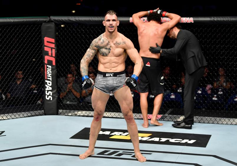 HAMBURG, GERMANY - JULY 22: Aleksandar Rakic of Austria reacts after the conclusion of his light heavyweight bout against Justin Ledet during the UFC Fight Night at Barclaycard Arena on July 22, 2018 in Hamburg, Germany. (Photo by Jeff Bottari/Zuffa LLC/Zuffa LLC via Getty Images)