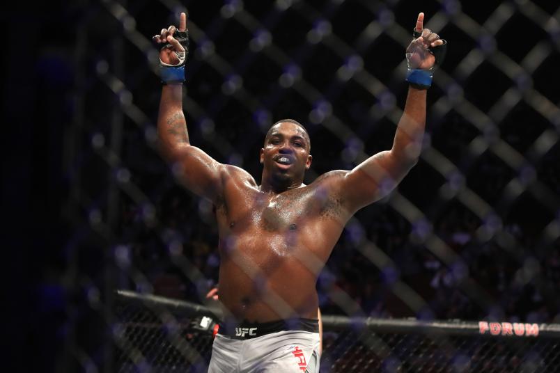 INGLEWOOD, CA - DECEMBER 29: Walt Harris reacts after the conclusion of his heavyweight bout against Andrei Arlovski of Belarus during the UFC 232 event inside The Forum on December 29, 2018 in Inglewood, California. (Photo by Christian Petersen/Zuffa LLC/Zuffa LLC via Getty Images)