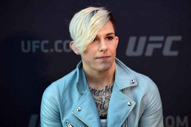 Macy Chiasson interacts with the media during the UFC 235 Ultimate Media Day at T-Mobile Arena on February 27, 2019 in Las Vegas, Nevada. (Photo by Jeff Bottari/Zuffa LLC)