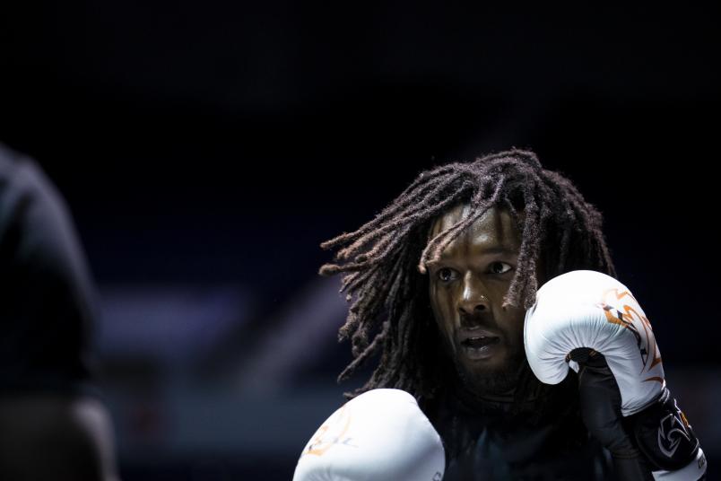 ROCHESTER, NY - MAY 15: Desmond Green participates in the UFC Fight Night Dos Anjos v Lee: Open Workouts at Blue Cross Arena on May 15, 2019 in Rochester, New York. (Photo by Brett Carlsen/Zuffa LLC/Zuffa LLC via Getty Images)