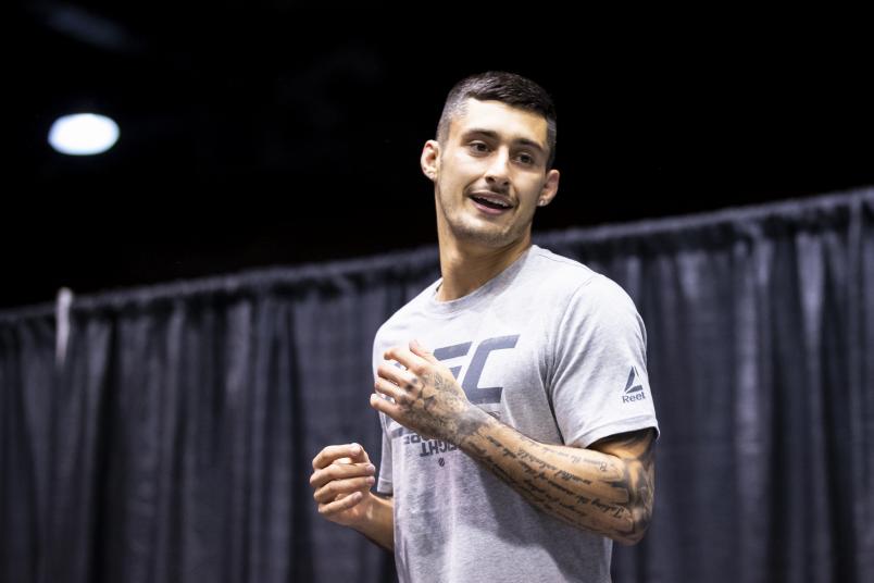 ROCHESTER, NY - MAY 15: Charles Jourdain participates in the UFC Fight Night Dos Anjos v Lee: Open Workouts at Blue Cross Arena on May 15, 2019 in Rochester, New York. (Photo by Brett Carlsen/Zuffa LLC/Zuffa LLC via Getty Images)