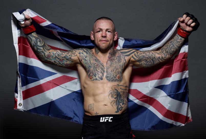 PERTH, AUSTRALIA - FEBRUARY 11: Ross Pearson of England poses for a post fight portrait backstage during the UFC 221 event at Perth Arena on February 11, 2018 in Perth, Australia. (Photo by Mike Roach/Zuffa LLC/Zuffa LLC via Getty Images)