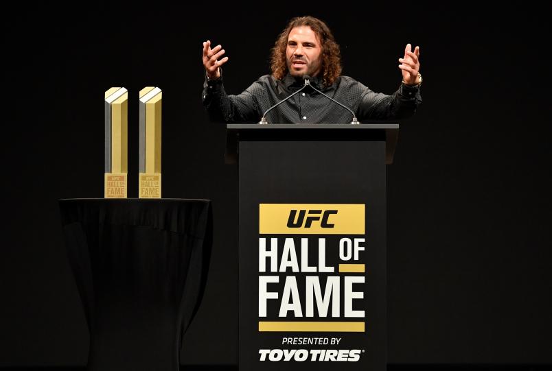 Clay Guida is inducted into the UFC Hall of Fame for his 2009 fight against Diego Sanchez during the UFC Hall of Fame Class of 2019 Induction Ceremony inside The Pearl at The Palms Casino Resort on July 5, 2019 in Las Vegas, Nevada. (Photo by Jeff Bottari/Zuffa LLC via Getty Images)