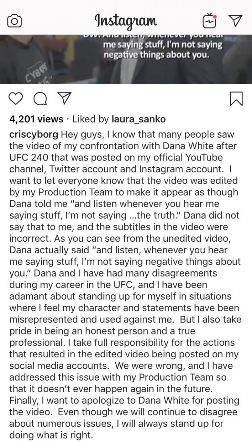 Cris Cyborg From Her Instagram @CrisCyborg