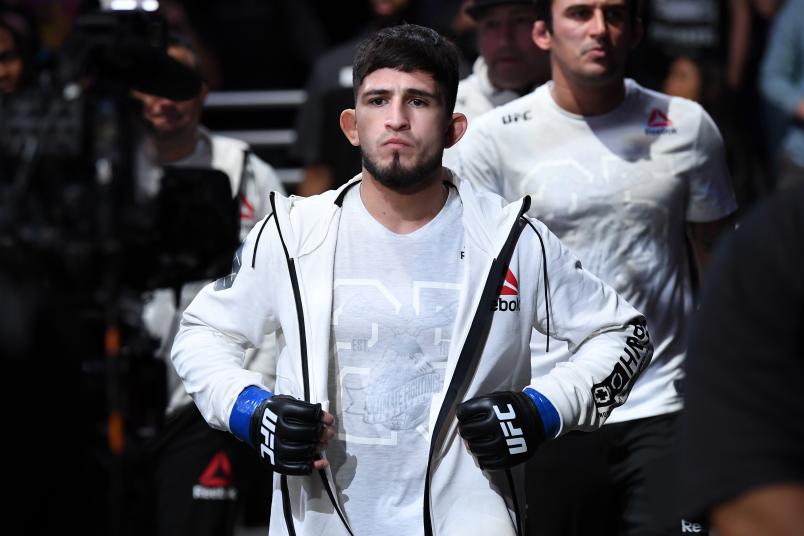 MILWAUKEE, WISCONSIN - DECEMBER 15: Sergio Pettis walks to the Octagon prior to his bantamweight bout against Rob Font during the UFC Fight Night event at Fiserv Forum on December 15, 2018 in Milwaukee, Wisconsin. (Photo by Jeff Bottari/Zuffa LLC/Zuffa LLC via Getty Images)