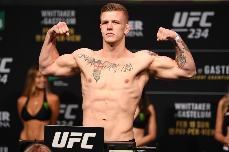 Jim Crute of Australia weighs in during the UFC 234 weigh-in at Rod Laver Arena on February 09, 2019 in the Melbourne Australia. (Photo by Jeff Bottari/Zuffa LLC via Getty Images)