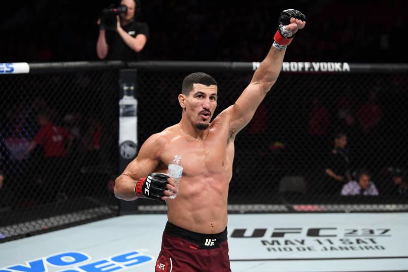 OTTAWA, ON - MAY 04: Nordine Taleb of Canada reacts after the conclusion of his welterweight bout against Kyle Prepolec of Canada during the UFC Fight Night event at Canadian Tire Centre on May 4, 2019 in Ottawa, Ontario, Canada. (Photo by Jeff Bottari/Zuffa LLC)