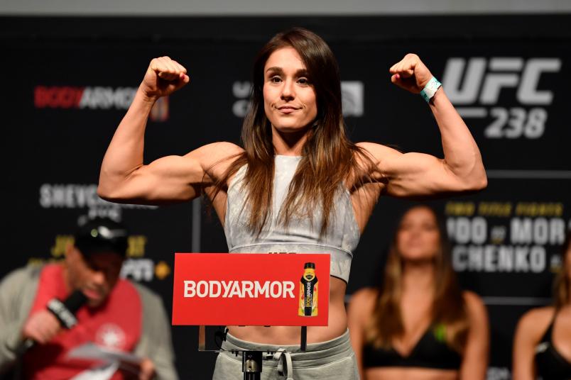 CHICAGO, IL - JUNE 07: Alexa Grasso of Mexico poses on the scale during the UFC 238 weigh-in at the United Center on June 7, 2019 in Chicago, Illinois. (Photo by Jeff Bottari/Zuffa LLC/Zuffa LLC via Getty Images)