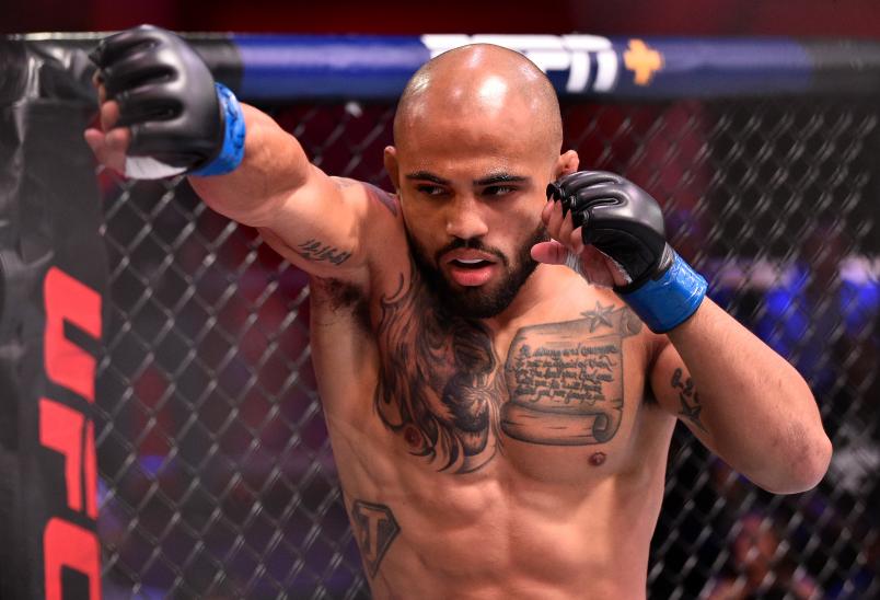 Miles Johns prepares to fight Richie Santiago in their bantamweight bout during Dana White's Contender Series at the UFC Apex on June 25, 2019 in Las Vegas, Nevada. (Photo by Chris Unger/DWCS LLC)