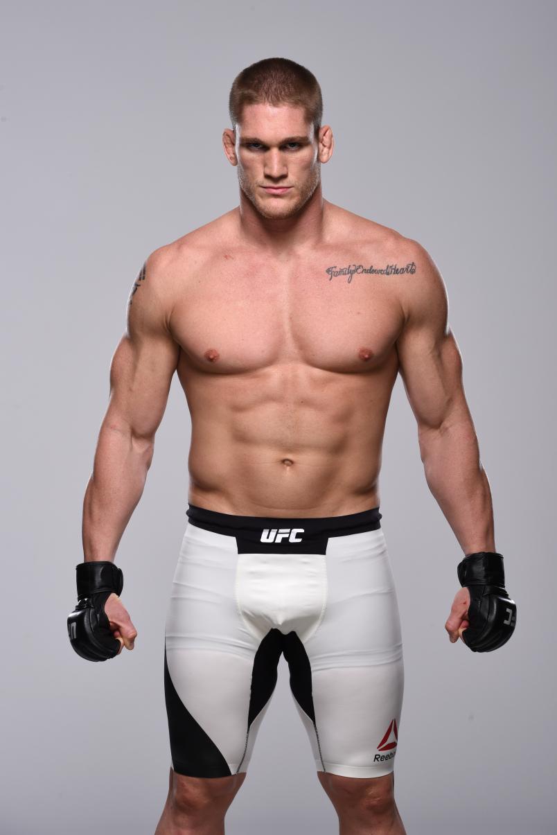 UFC heavyweight Todd Duffee poses for a portrait during a UFC photo session at the Hyatt Regency Mission Bay on July 12, 2015 in San Diego, California. (Photo by Jeff Bottari/Zuffa LLC via Getty Images)