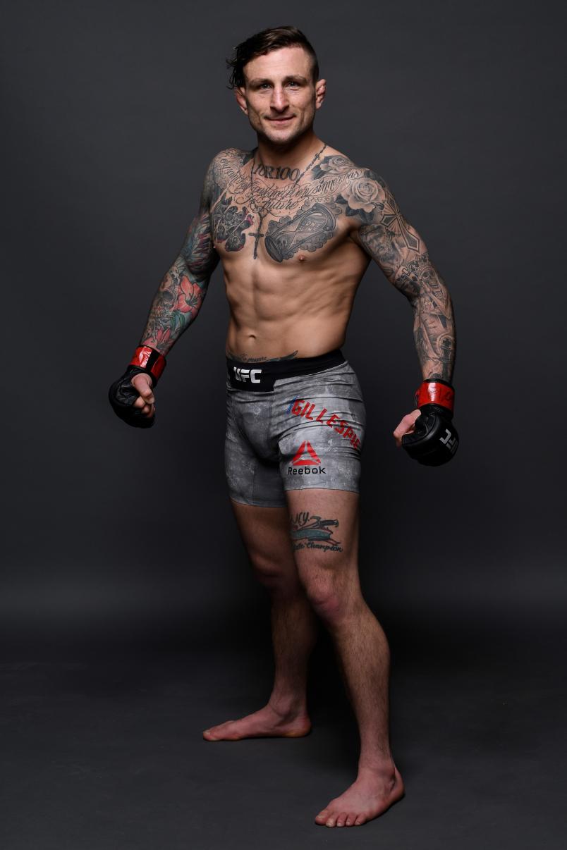 Gregor Gillespie poses for a portrait backstage during the UFC Fight Night event at the Barclays Center on January 19, 2019 in the Brooklyn borough of New York City. (Photo by Mike Roach/Zuffa LLC/Zuffa LLC via Getty Images)