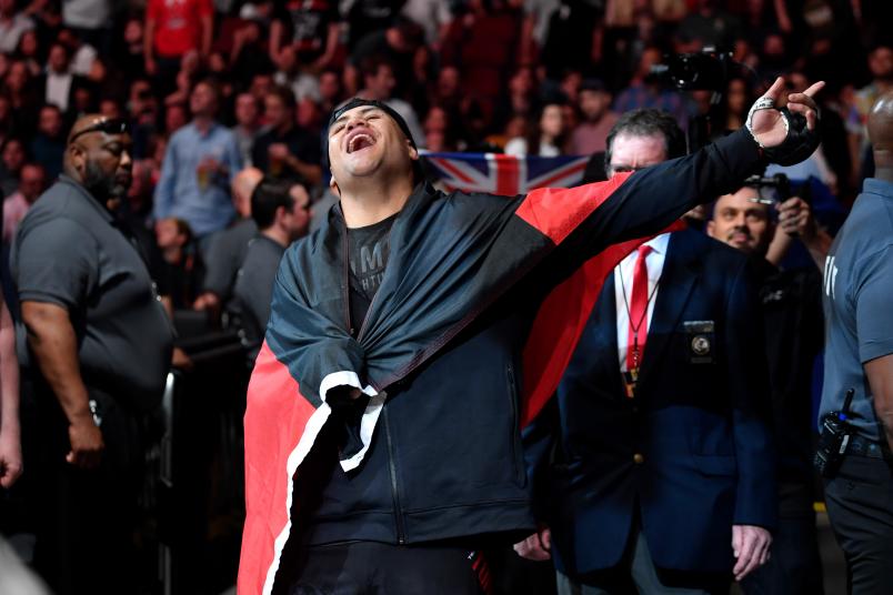 Tai Tuivasa of Australia prepares to enter the Octagon prior to his heavyweight bout against Blagoy Ivanov of Bulgaria during the UFC 238 event at the United Center on June 8, 2019 in Chicago, Illinois. (Photo by Jeff Bottari/Zuffa LLC/Zuffa LLC via Getty Images)