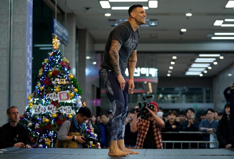 Aleksandar Rakic of Austria holds an open training session for fans and media during the UFC Fight Night Open Workouts at City Hall on December 18, 2019 in Busan, South Korea. (Photo by Jeff Bottari/Zuffa LLC via Getty Images)