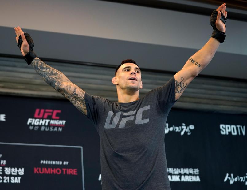 Aleksandar Rakic of Austria holds an open training session for fans and media during the UFC Fight Night Open Workouts at City Hall on December 18, 2019 in Busan, South Korea. (Photo by Jeff Bottari/Zuffa LLC via Getty Images)