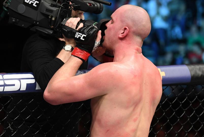 PRAGUE, CZECH REPUBLIC - FEBRUARY 23: Stefan Struve of The Netherlands celebrates after his submission victory over Marcos Rogerio De Lima of Brazil in their heavyweight bout during the UFC Fight Night event at O2 Arena on February 23, 2019 in the Prague, Czech Republic. (Photo by Jeff Bottari/Zuffa LLC)