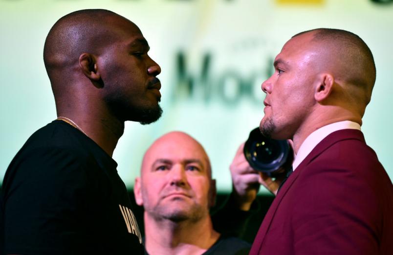 UFC 235 press conference face off Jon Jones vs Anthony Smith