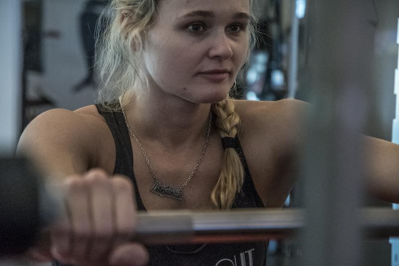 Andrea Lee training at the UFC Performance Institute March 2019