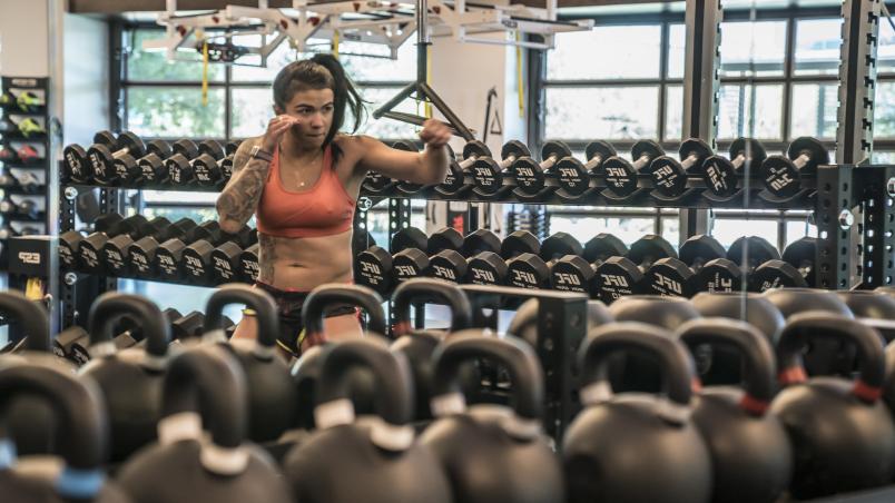 UFC 246 Claudia Gadelha strength and conditioning session at the UFC Performance Institute