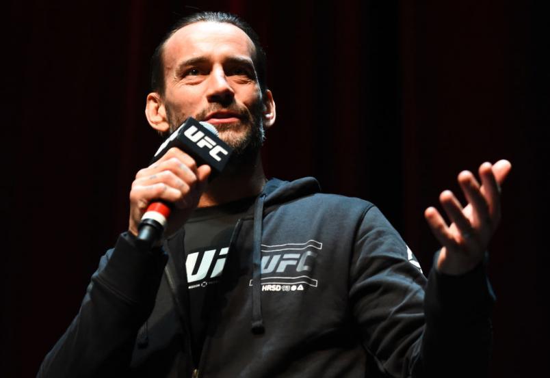 CHICAGO, ILLINOIS - JUNE 06: CM Punk interacts with fans during the UFC 225 Open Workouts at the Chicago Theatre on June 6, 2018 in Chicago, Illinois. (Photo by Josh Hedges/Zuffa LLC/Zuffa LLC via Getty Images)