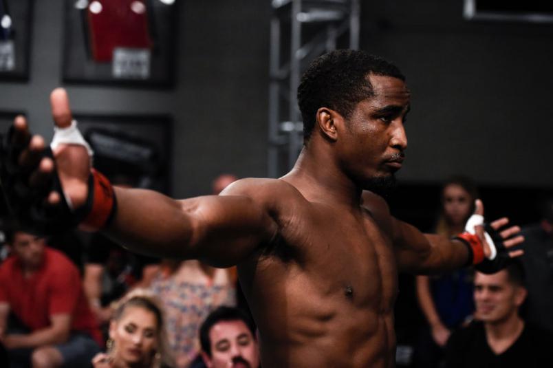 LAS VEGAS, NV - JULY 25: Geoff Neal prepares to enter the octagon prior to his middleweight bout with Chase Walden during Dana White's Tuesday Night Contender Series at the TUF Gym on July 25, 2017 in Las Vegas, Nevada. (Photo by Brandon Magnus/DWTNCS)