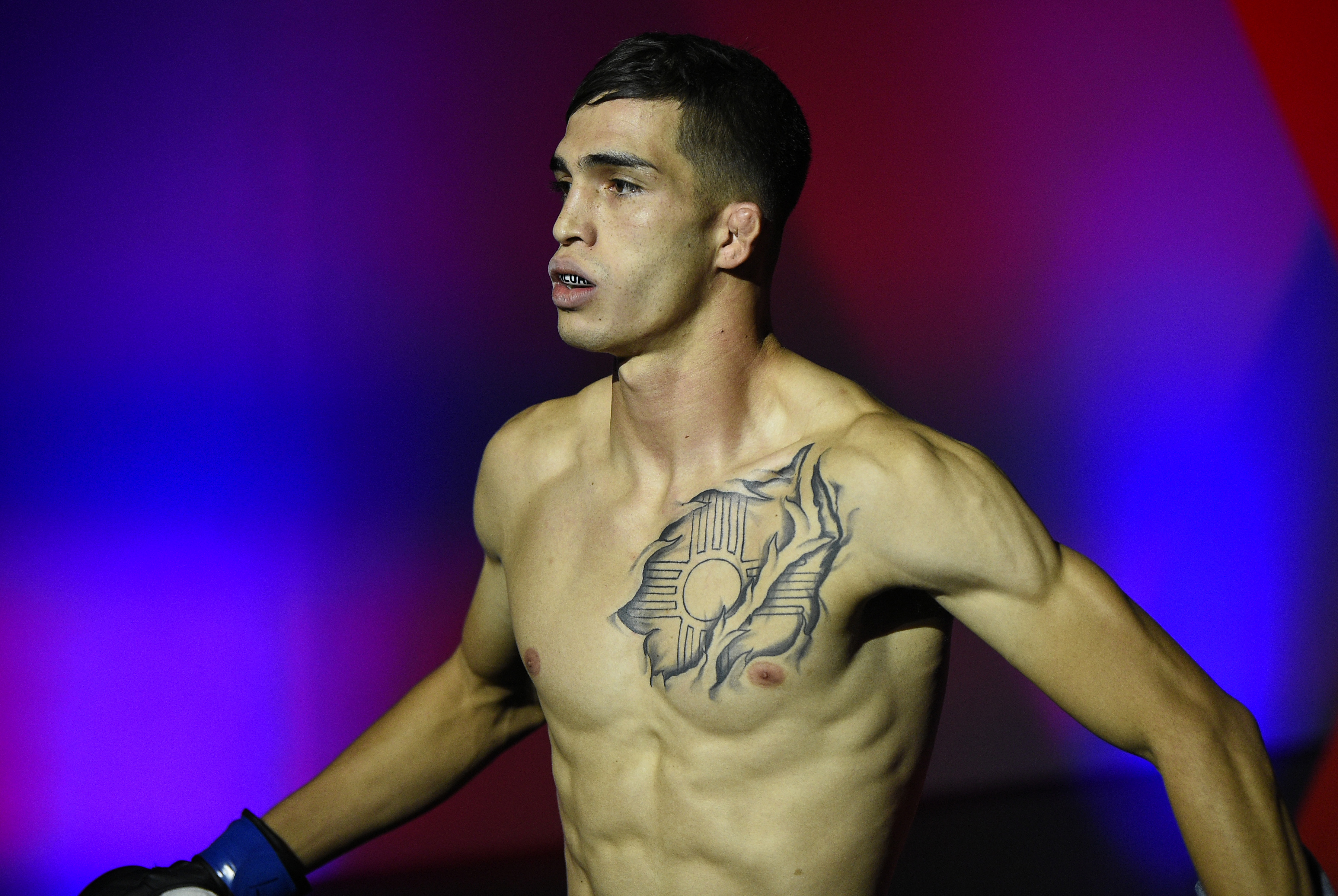 Jerome Rivera prepares to fight Luis Rodriguez in their flyweight bout during Dana White's Contender Series season 4 week one at UFC APEX on August 04, 2020 in Las Vegas, Nevada. (Photo by Chris Unger/DWCS LLC/Zuffa LLC)