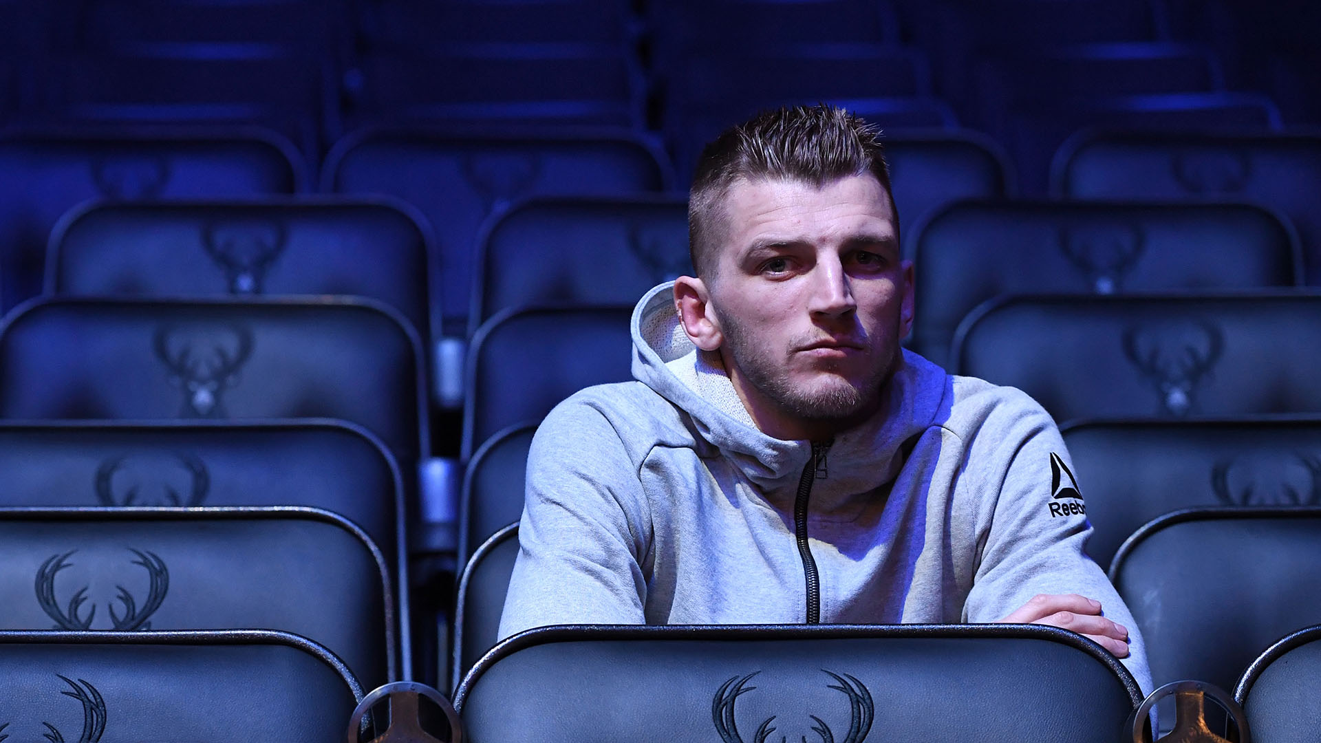 Dan Hooker waits backstage during the UFC Fight Night weigh-in at Fiserv Forum on December 14, 2018 in Milwaukee, Wisconsin. (Photo by Mike Roach/Zuffa LLC)