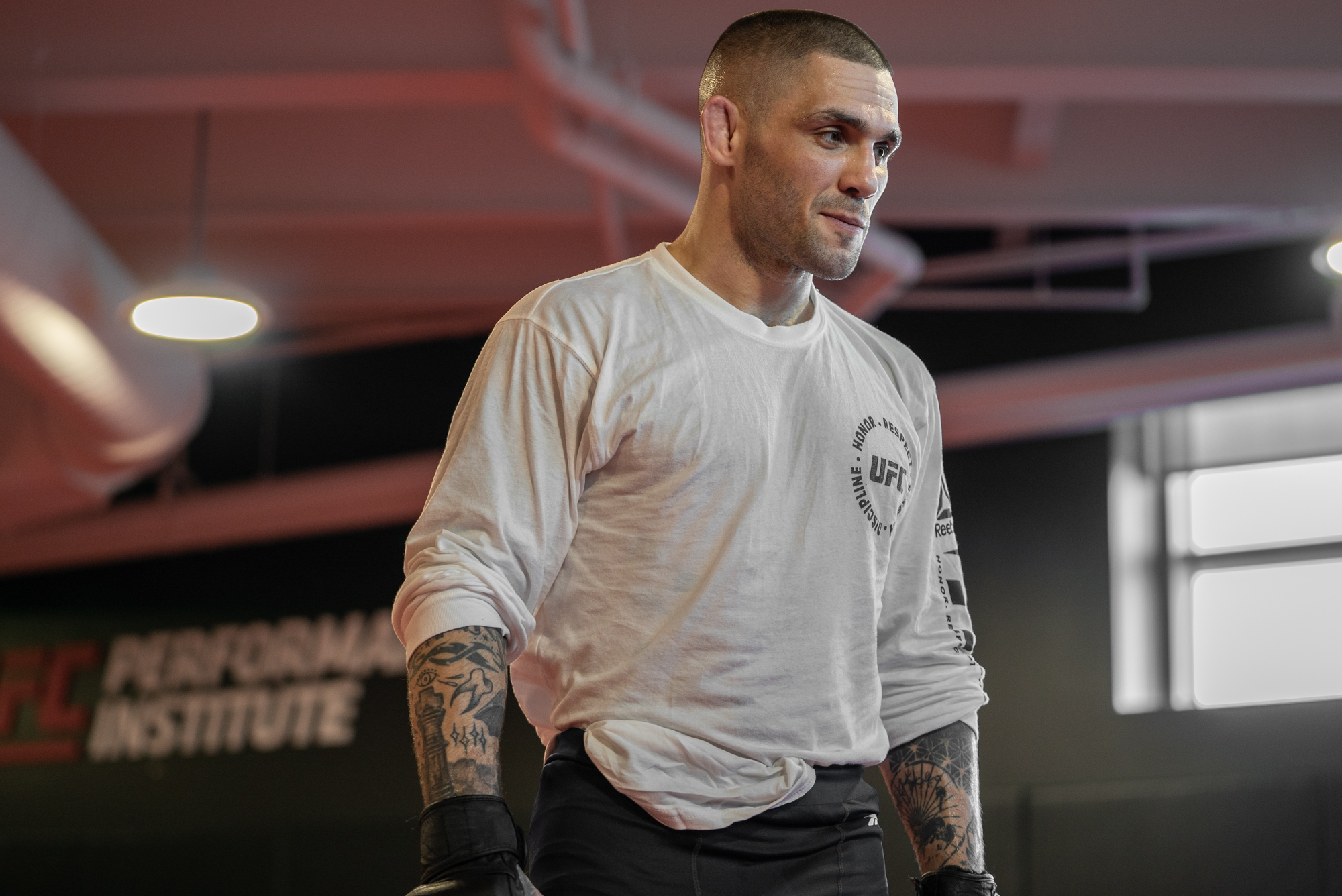 Canada's Gavin Tucker prepares in the UFC Performance Institute for his featherweight bout against Dan Ige at UFC Fight Night: Edwards vs Muhammad on March 13, 2021 in Las Vegas, Nevada. (Photo by McKenzie Pavacich/Zuffa LLC)