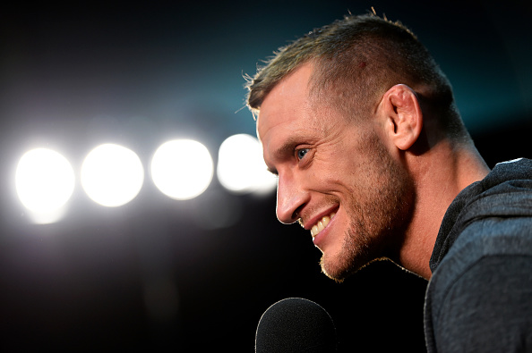 Davey Grant of England interacts with media during the UFC 204 Ultimate Media Day at Manchester Central on October 6, 2016 in Manchester, England. (Photo by Josh Hedges/Zuffa LLC)