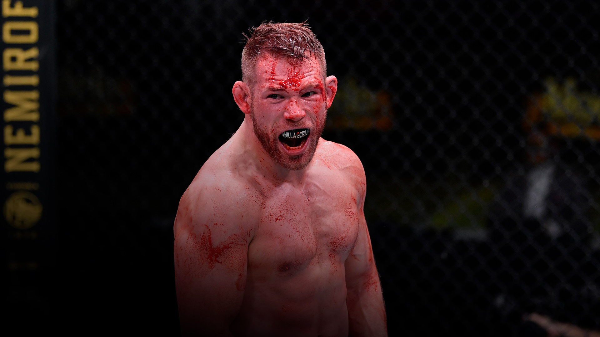 Jason Witt reacts after his submission victory over Cole Williams in a welterweight bout during the UFC Fight Night event at UFC APEX on October 31, 2020 in Las Vegas, Nevada. (Photo by Jeff Bottari/Zuffa LLC)