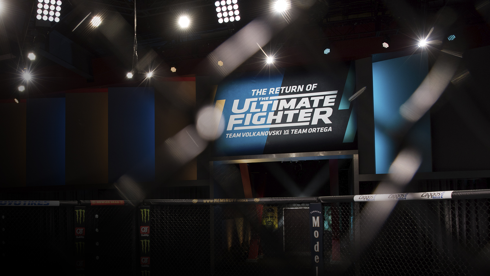 General image of the Octagon in the UFC Apex during the filming of The Return Of The Ultimate Fighter (photo by Chris Unger/Zuffa LLC)