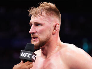 Alexander Volkov of Russia reacts after his victory over Tai Tuivasa of Australia in a heavyweight fight during the UFC 293 event at Qudos Bank Arena on September 10, 2023 in Sydney, Australia. (Photo by Chris Unger/Zuffa LLC)