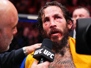 Marlon Vera of Ecuador reacts after his unanimous-decision loss against Sean O'Malley in the UFC bantamweight championship fight during the UFC 299 event at Kaseya Center on March 09, 2024 in Miami, Florida. (Photo by Chris Unger/Zuffa LLC)